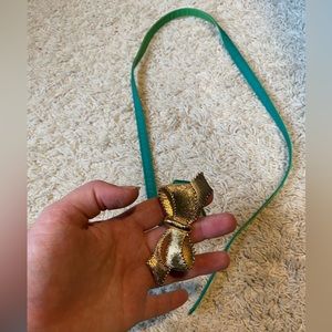 Lilly Pulitzer Green and Gold Bow Belt Size M/L